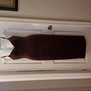 Elegant Burgundy Velvet Dress